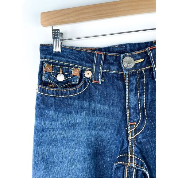 True Religion Y2K Joey Big T Rainbow 🌈 30 Embroidered Pocket Boot Cut Jeans m C - Picture 3 of 11